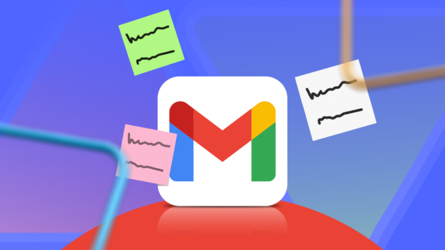 O Gmail tem um aplicativo de anotações escondido à vista Homem trabalhando em um laptop ao lado de um grande logotipo 3D do Google Keep e de uma lista de verificação flutuante.
