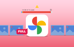 O Google Fotos está mantendo meu armazenamento como refém, então criei meu próprio backup local Logotipo do Proton Drive cercado e posicionado na frente de um logotipo do Google Drive marcado com um 'X' vermelho.