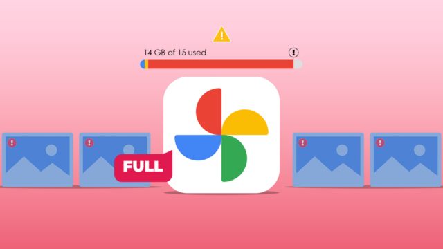 O Google Fotos está mantendo meu armazenamento como refém, então Logotipo do Proton Drive cercado e posicionado na frente de um logotipo do Google Drive marcado com um 'X' vermelho.
