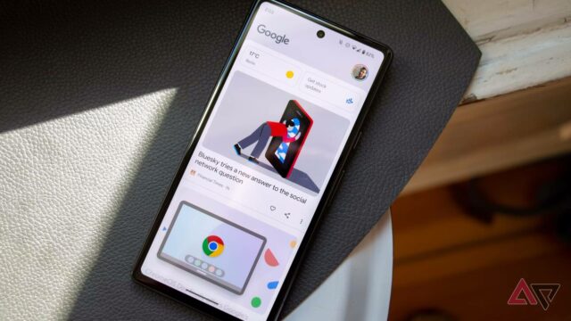 Google app no ​​Pixel 9 Pro XL mostrando o Discover Feed