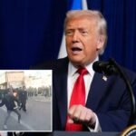 Presidente Donald Trump falando em entrevista coletiva.