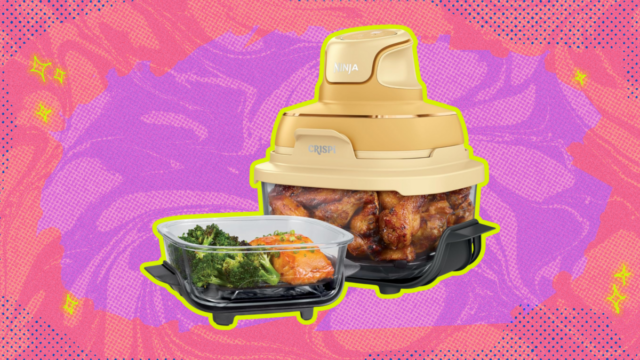 Ninja | Fritadeira de Ar | Sistema de cozinha portátil Crispi 4 em 1 | Recipientes de vidro 4QT e 6 xícaras, pratos para batatas fritas e tampas de armazenamento incluídas | Seguro para micro-ondas, freezer e máquina de lavar louça | Gengibre Snap | FN101GD