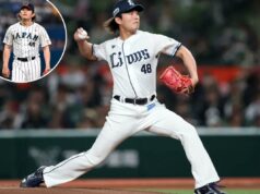 O ás japonês Tatsuya Imai assina com o Astros na agência gratuita da MLB Tatsuya Imai lançando para os Leões Saitama Seibu.