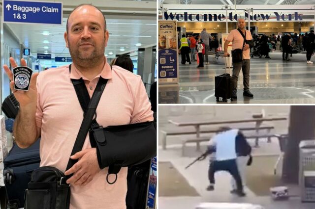 O ato comovente do herói de Bondi Beach, Ahmed Al-Ahmed, O ato comovente do herói de Bondi Beach, Ahmed Al-Ahmed, após chegar a Nova York para a gala