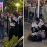 O cortador de linha Berry Farm de Knott é abordado por uma segurança feminina séria em um vídeo selvagem