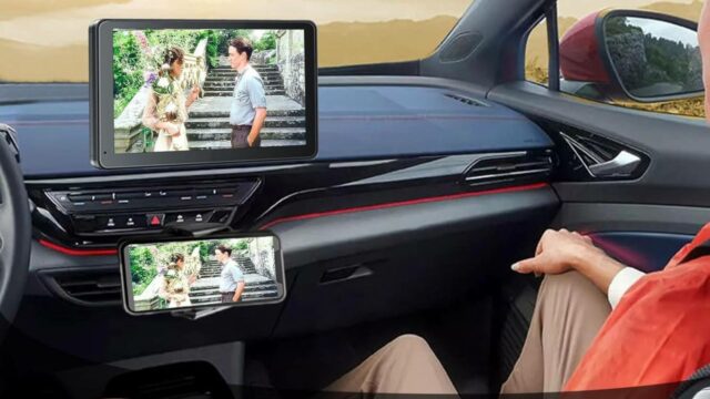 Portátil sem fio com Apple CarPlay e Android Auto Screen para carro