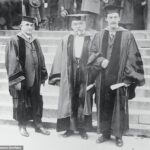 Dr. Charles Mayo, presidente aposentado do Colégio Americano de Cirurgiões, Dr. Rudolph Matas, novo presidente da organização e Lord Dawson da Universidade Penn da Pensilvânia. Todos os três médicos renomados estão participando do 15º Congresso Clínico anual do Colégio Americano de Cirurgiões, que abriu suas sessões de cinco dias na Filadélfia.