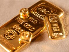 O preço do ouro sobe para US$ 5.300, mas a recuperação do dólar australiano continuará? Barras de ouro.