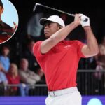 Tiger Woods, dos Estados Unidos, fala durante a entrega do troféu no 18º green após a rodada final do Hero World Challenge 2025 no Albany Golf Course em 7 de dezembro de 2025 em Nassau, Bahamas.