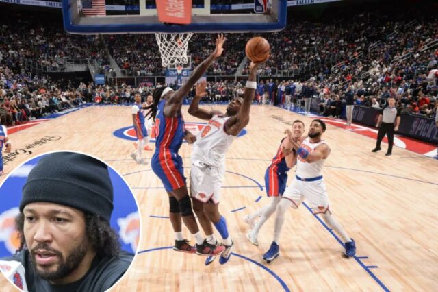 O que os Knicks dizem sobre a teoria de que A estrela dos Knicks, Jalen Brunson, fala com a mídia em 6 de janeiro de 2026.