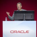 Larry Ellison, co-founder and executive chairman of Oracle Corp., speaks during the Oracle OpenWorld 2018 conference in San Francisco, California, U.S., on Monday, Oct. 22, 2018. Ellison announced a series of updates injecting more automation and intelligence into Oracle's cloud applications. Photographer: David Paul Morris/Bloomberg