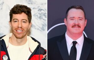 O snowboarder Shaun White salta sobre Shane Gillis em uma manobra selvagem em Nova York GettyImages-2213285199-Nina-Dobrev-Shaun-White
