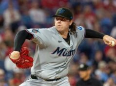O técnico do Marlins prevê ‘fuga’ em 2026 para Ryan Weathers – um mês antes da negociação dos Yankees O arremessador do Miami Marlins, Ryan Weathers, arremessando durante um jogo de beisebol.
