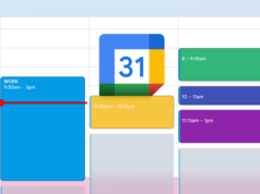 O único recurso do Google Agenda que uso todos os dias para manter o controle Logotipo do Google Agenda cercado por cartões de programação flutuantes.