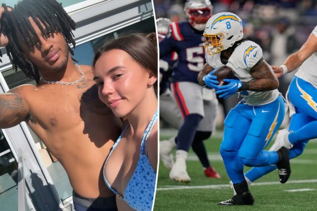 Omarion Hampton chega à praia com a namorada de biquíni dias depois de esmagar a saída dos playoffs do Chargers
