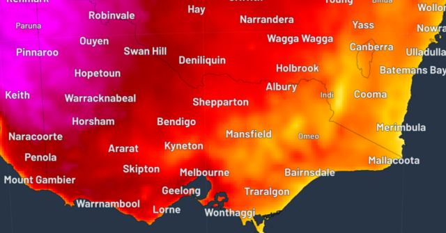As temperaturas podem ultrapassar os 40 graus em partes de Victoria na terça-feira.