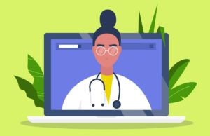 OpenEvidence atinge avaliação de US$ 12 bilhões, com nova rodada liderada por Thrive, DST Doctor appointment. Online consultation. Modern healthcare technologies. Hospital. Millennial female therapist. Flat editable vector illustration, clip art