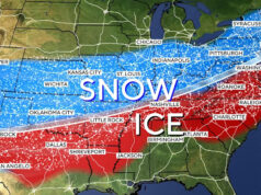 Os mapas mostram onde a tempestade de inverno ameaça trazer neve e frio brutal neste fim de semana Um mapa mostra onde há previsão de chuva congelante, chuva, granizo e neve durante uma tempestade de inverno começando na sexta-feira, 23 de janeiro de 2026. / Crédito: CBS News