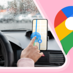 Google Maps na tela do telefone mostrando o recurso de navegação