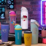 três frascos de tatuagem Owala seguidos