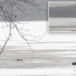 Duas pessoas morreram e duas foram hospitalizadas depois que um snowmobile caiu no gelo em um lago no norte do estado de Nova York.