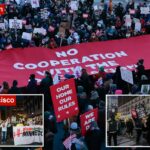 Paralisação nacional atrai milhares de pessoas às ruas no aniversário da posse de Trump