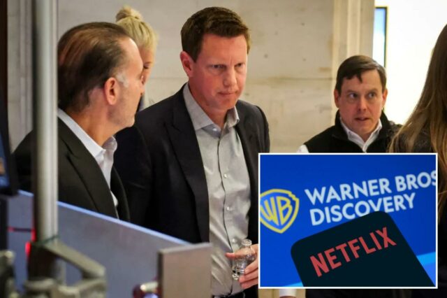 David Ellison, CEO da Paramount Skydance, sai após uma entrevista na NYSE em Nova York.