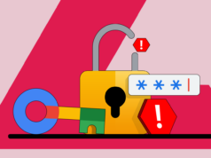 Pare de usar o Gerenciador de senhas do Google para salvar suas credenciais Logotipo do Proton Pass cercado por chaves digitais coloridas e símbolos de senha, e o Google Password Manager riscado.