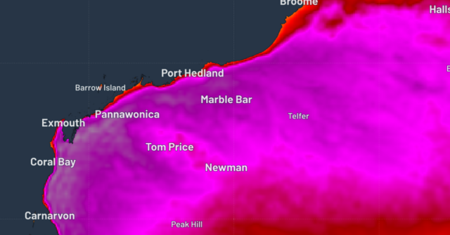Partes do outback WA podem atingir 50 graus com o aumento das temperaturas
