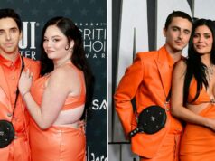 Paul W. Downs e Meg Stalter Cosplay como Timothée Chalamet e Kylie Jenner Chegada no tapete vermelho de Odessa Azion 2026 Critics Choice Awards