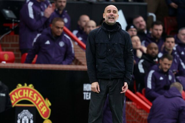 Pep Guardiola em Old Trafford