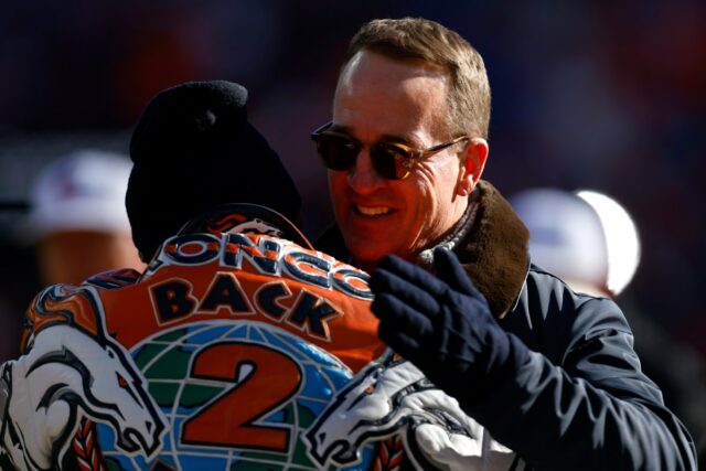 Broncos Super Bowl winner Peyton Manning at the AFC Divisional Round game for the Denver Broncos