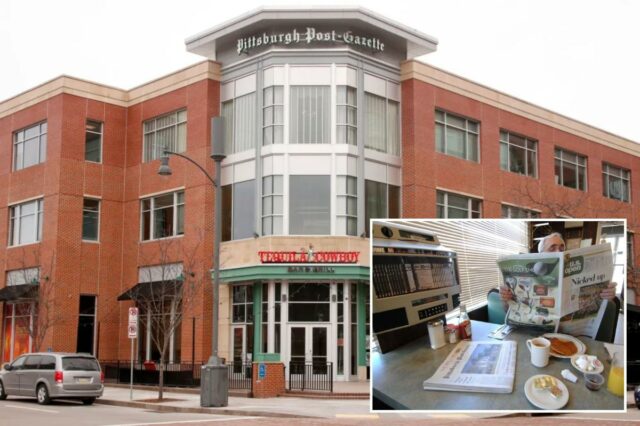 Pittsburgh Post-Gazette fecha após 240 anos, anunciam proprietários O prédio de escritórios do Pittsburgh Post-Gazette.