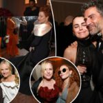 Keri Russell e Oscar Isaac participam da festa pós-Globo de Ouro 2026 da Netflix no Spago.