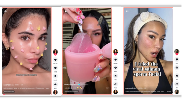 Por que os TikTokers estão injetando esperma de salmão no rosto
