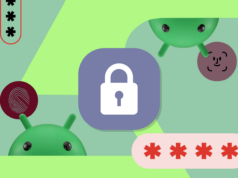 Por que uso essa configuração de bloqueio do Android pouco conhecida antes de emprestar meu telefone a alguém Um smartphone com um launcher personalizado e algumas formas geométricas ao redor.