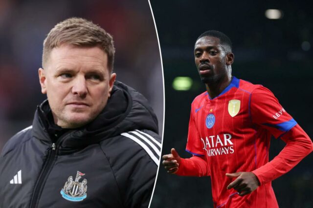 Previsão Newcastle x Paris Saint-Germain: probabilidades da Liga dos Campeões, Eddie Howe, técnico do Newcastle United, observando a partida.
