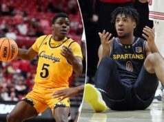 Previsão de San Jose State x Wyoming: escolhas de basquete universitário, probabilidades no sábado O guarda do Wyoming, Leland Walker (5), dribla a bola durante o segundo tempo em um jogo de basquete universitário da NCAA contra o Texas Tech.