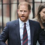 Príncipe Harry, duque de Sussex, chegando ao tribunal durante um caso contra a Associated Newspapers Ltd no Royal Courts of Justice.