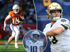 Probabilidades do Troféu Heisman de 2026: Arch Manning e CJ Carr surgem como os primeiros favoritos O quarterback do Texas Longhorns, Arch Manning (16), corre com a bola contra o Michigan Wolverines.