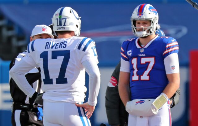 Former Indianapolis Colts QB Philip Rivers and Buffalo Bills QB Josh Allen