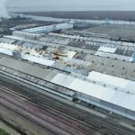 Uma visão de drone da usina siderúrgica USS-Posco Industries UPI em Pittsburg, Califórnia, na terça-feira, 16 de janeiro de 2024. Todas as operações na usina em 900 Loveridge Road deverão cessar até março, causando a perda de quase 500 empregos. (Jane Tyska/Grupo de Notícias da Bay Area)