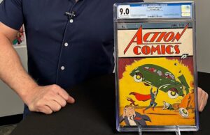 Quadrinho número 1 do Superman roubado de Nicolas Cage é vendido por US$ 22 milhões Vincent Zurzolo, presidente da Metropolis Collectibles/Comic Connect, exibe o gibi no início de janeiro, antes de ser vendido por US$ 15 milhões.