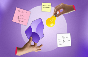 Quase excluí o Obsidian do meu telefone – até que alguns ajustes mudaram tudo Mulher de óculos olhando para cima enquanto o topo de sua cabeça é aberto, com ícones de obsidiana emergindo dela.