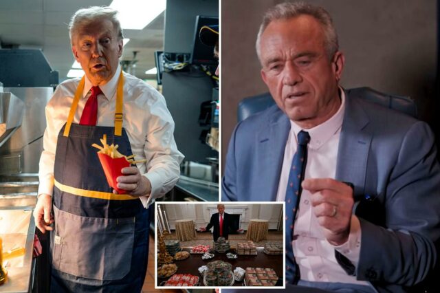 RFK Jr. perplexo sobre como Trump está vivo com uma RFK Jr. perplexo sobre como Trump está vivo com uma dieta 'cheia de veneno', diz que Prez tem 'constituição de uma divindade'