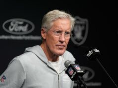 Raiders demitem Pete Carroll após uma temporada desastrosa O técnico do Las Vegas Raiders, Pete Carroll, fala em entrevista coletiva.