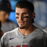 Jarren Duran in the Red Sox dugout.