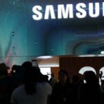 os telefones samsung galaxy s25 em exibição