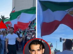 Sam Asghari orgulhosamente representa o Roots e agita a bandeira iraniana no protesto de Los Angeles 011226_sam_assagi_assay