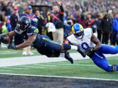 Seahawks derrotam Rams e marcam revanche do Super Bowl contra Patriots SEATTLE, WASHINGTON - 25 DE JANEIRO: Sam Darnold # 14 do Seattle Seahawks corre para a primeira descida contra o Los Angeles Rams no jogo do campeonato NFC no Lumen Field em 25 de janeiro de 2026 em Seattle, Washington. Steph Chambers/Getty Images/AFP (Foto de Steph Chambers/GETTY IMAGES NORTH AMERICA/Getty Images via AFP)